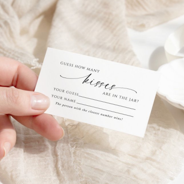 Minimalist How Many Kisses Shower Game card (Creator Uploaded)