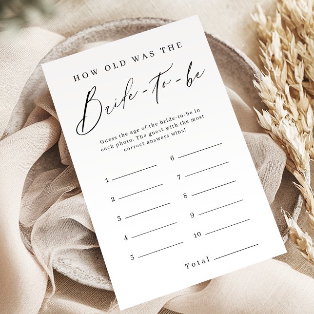 Minimalist how old was the bride game (Minimalist how old was the bride game)