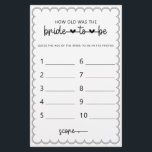 Minimalist How old was the bride shower game flyer<br><div class="desc">Designed to coordinate with our Scalloped Border Collection, this cute minimalist how old was the bride to be bridal shower game features a classic design with a unique twist - the scalloped border is one of a kind, and will surely add a slight retro feel to this game. If you...</div>