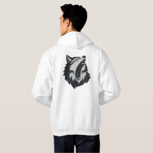 Minimalist Howling Wolf Graphic Design Hoodie