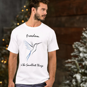 Minimalist Hummingbird Line Art – Editable Text T-Shirt