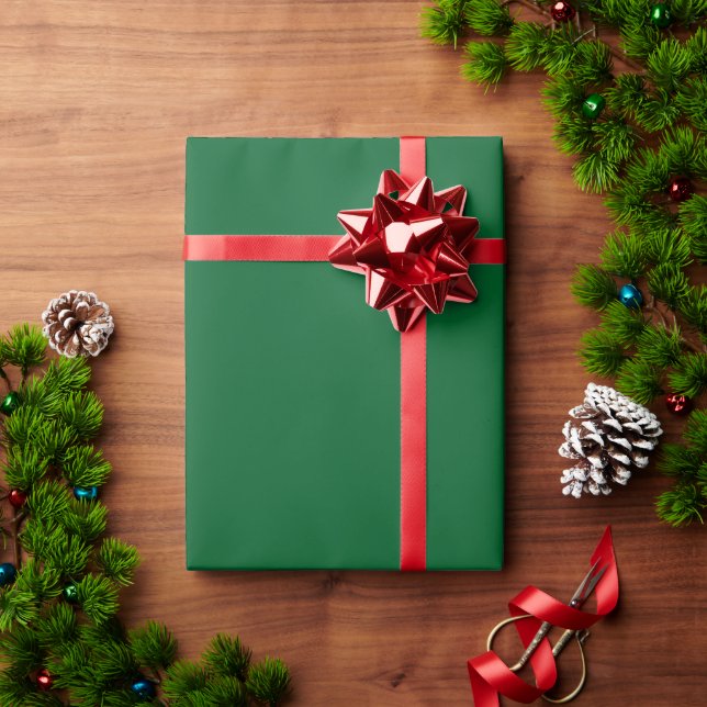 Minimalist hunter green solid plain colour elegant wrapping paper (Holiday Gift)