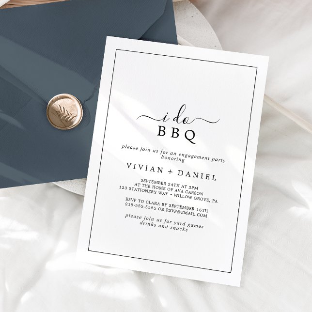 Minimalist I Do BBQ Engagement Party Invitation (Creator Uploaded)