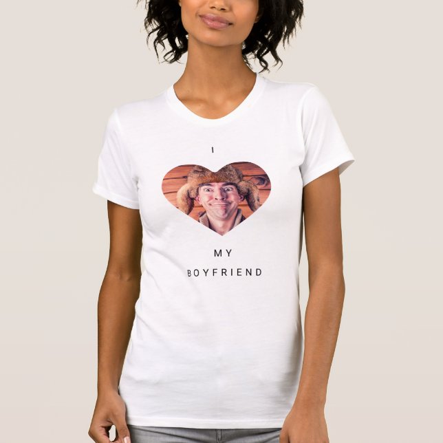 Minimalist I love my Boyfriend Photo T-Shirt (Front)