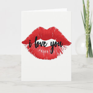 Minimalist I Love You Lips Card