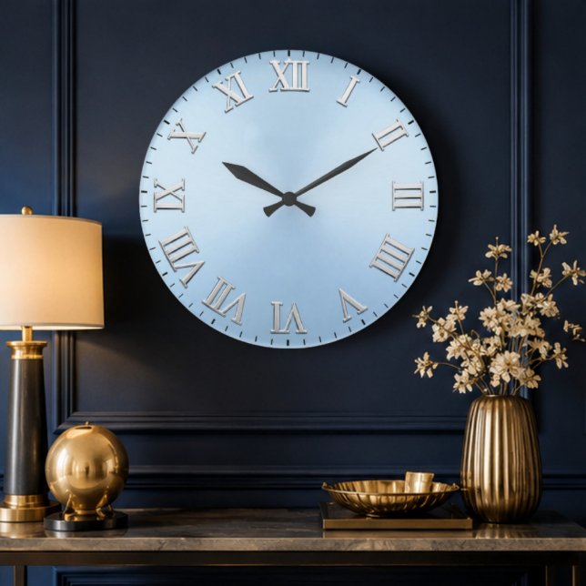 Minimalist Ice Blue Minimalist Ice Blue Large Clock (Creator Uploaded)