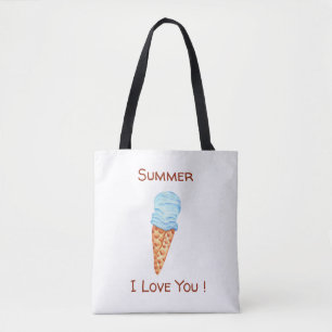 Minimalist Ice Cream I Love You Tote Bag
