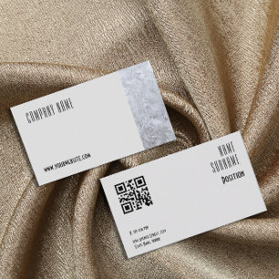 Minimalist ice photography QR grey Business Card
