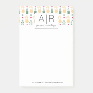 Minimalist Iconic Floral Initial Post-it Notes