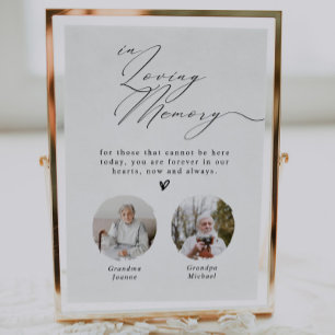 Minimalist In Loving Memory 2 Photos Wedding Sign