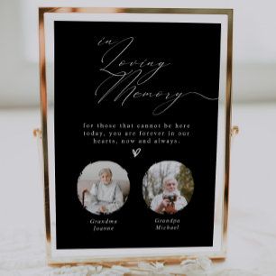 Minimalist In Loving Memory 2 Photos Wedding Sign