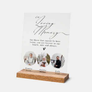 Minimalist In Loving Memory 3 Photos Wedding Sign