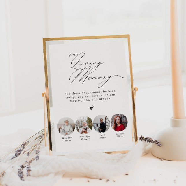 Minimalist  In Loving Memory 4 Photos Wedding Sign (Creator Uploaded)