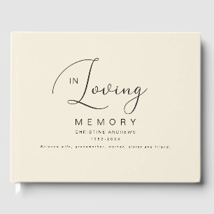 Minimalist In Loving Memory Funeral Guest Book