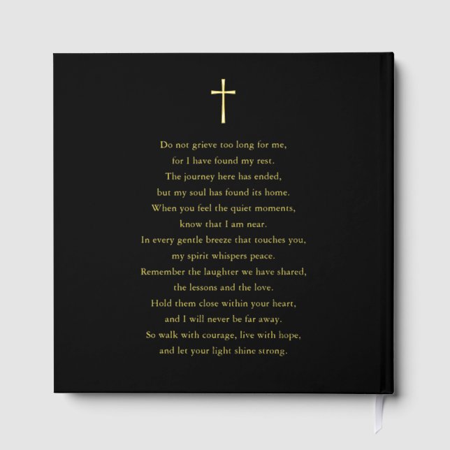 Minimalist In Loving Memory Funeral  Guest Book (Back)