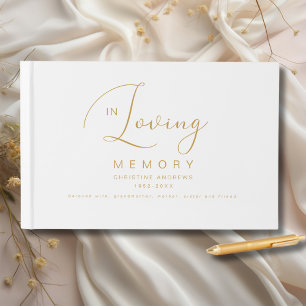 Minimalist In Loving Memory Funeral Guest Book