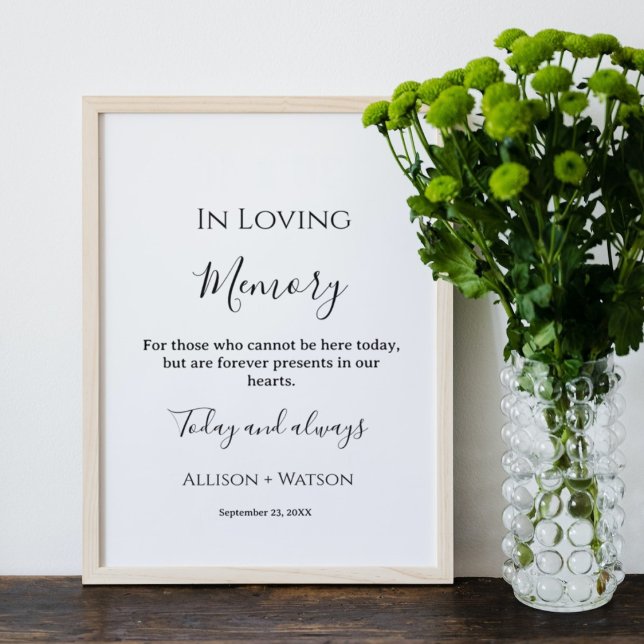 Minimalist in Loving memory sign wedding forever  (Creator Uploaded)