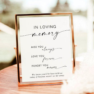 Minimalist In Loving Memory Sign   Wedding Sign