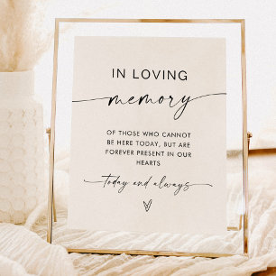 Minimalist In Loving Memory Sign   Wedding Sign