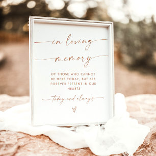 Minimalist In Loving Memory Sign   Wedding Sign