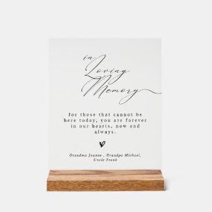 Minimalist In Loving Memory Wedding Sign