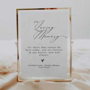 Minimalist In Loving Memory Wedding Sign