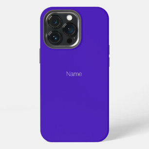 Minimalist indigo blue custom name monogram solid iPhone 13 pro case