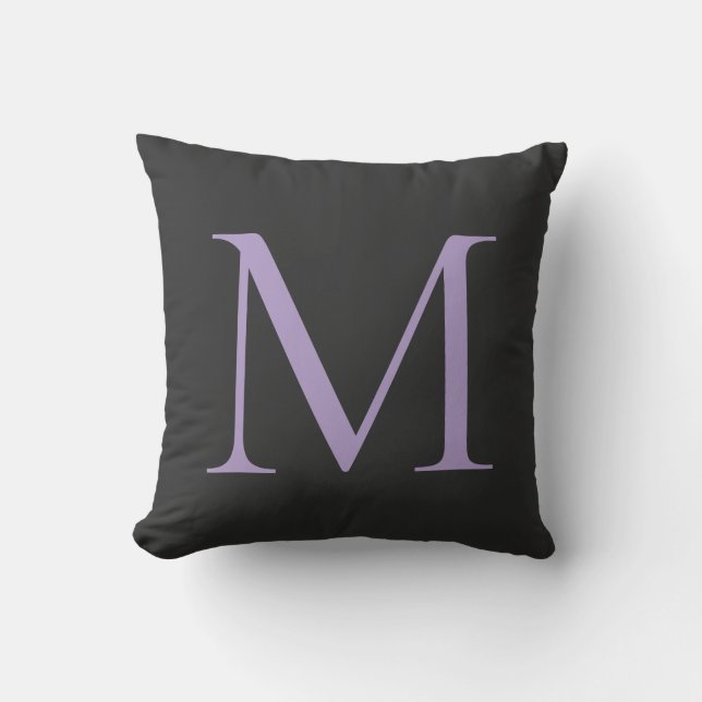 Minimalist Initial Letter Monogram Modern Cushion (Front)