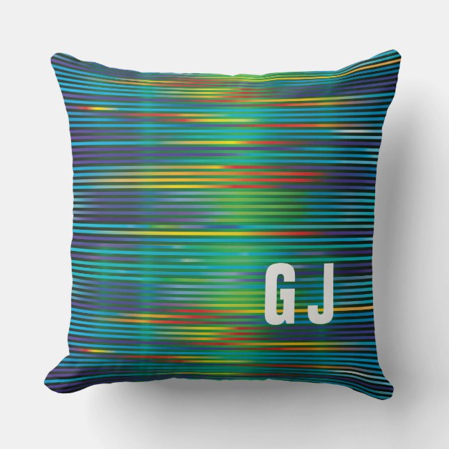 Minimalist Initialised Colourful Design Cushion (Front)