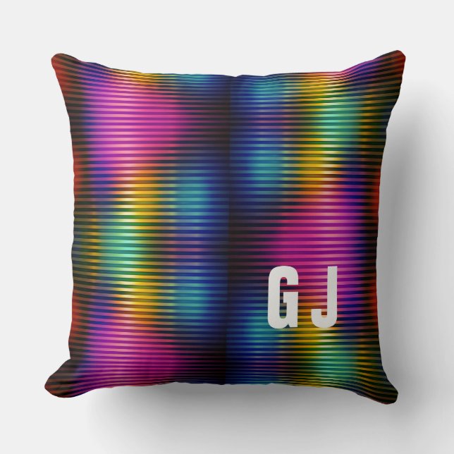 Minimalist Initialised Colourful Design Cushion (Front)