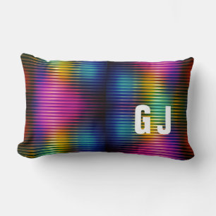 Minimalist Initialised Colourful Design Lumbar Pil Cushion