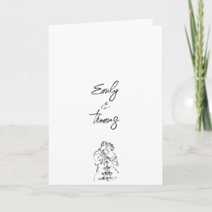 Minimalist Ink Hand Drawn Illustration Wedding  Programme
