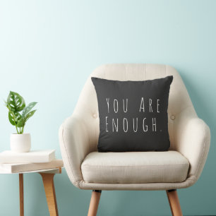 Minimalist Inspirational Quote Black White Text Cushion