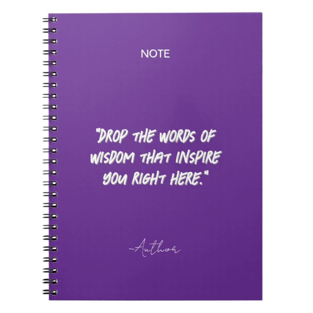 Minimalist Inspirational Quote Notebook (Front)