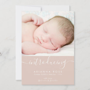 Minimalist Introducing Baby Photo Birth Announcement