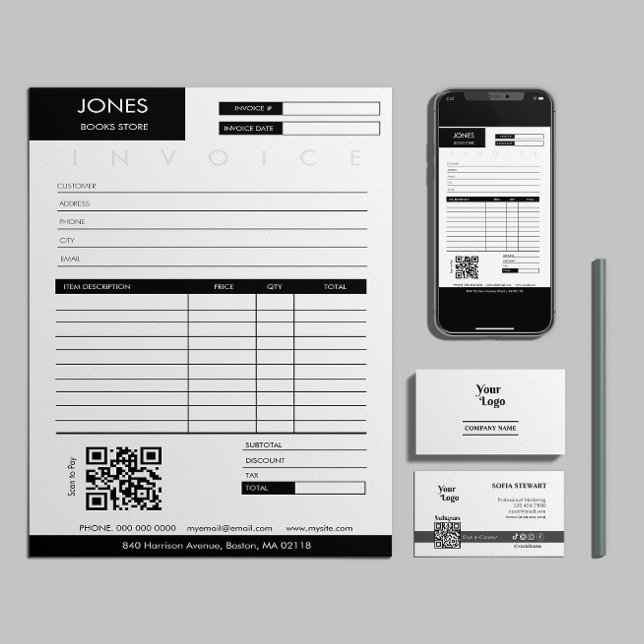 Minimalist Invoice Sales Receipt Small Business  (Minimalist Invoice Sales Receipt Small Business)