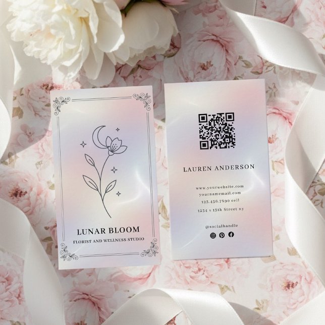 Minimalist Iridescent Business Card with QR Code  (Creator Uploaded)