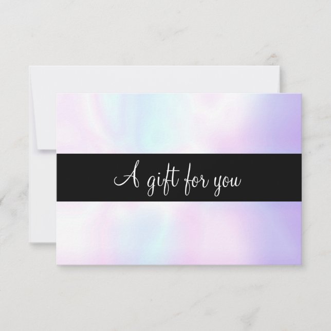Minimalist Iridescent Script Gift Certificate (Front)