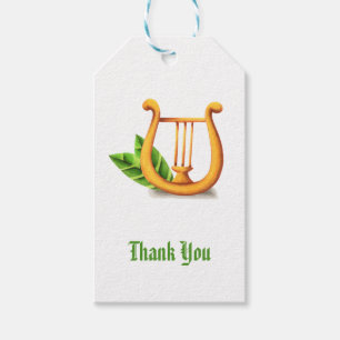 Minimalist Irish Golden Harp Thank You Gift Tags