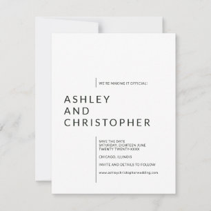 Minimalist Isolated Names Wedding Save The Date