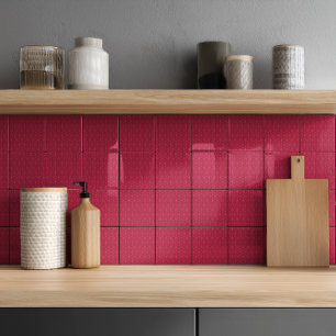 Minimalist Isometric Magenta Pattern Ceramic Tile