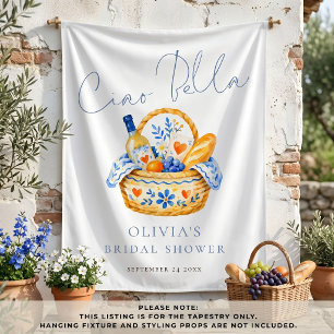 Minimalist Italian Ciao Bella Sign Bridal Shower Tapestry