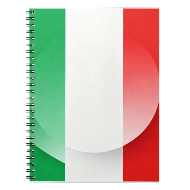 Minimalist Italian Flag Spiral Notebook (Front)