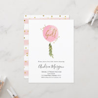 Minimalist It's a girl pink Ballon baby shower