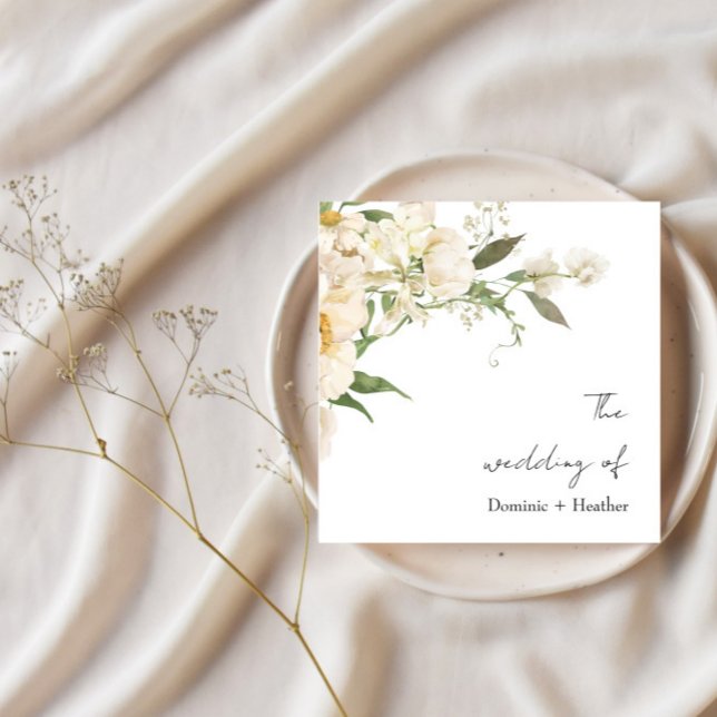 Minimalist Ivory Bliss Wedding Napkin (Creator Uploaded)
