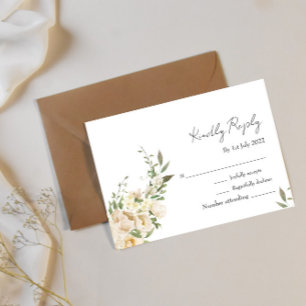 Minimalist Ivory Bliss Wedding RSVP Card