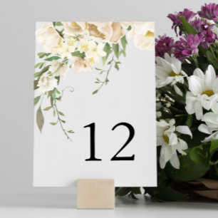 Minimalist Ivory Bliss Wedding Table Number