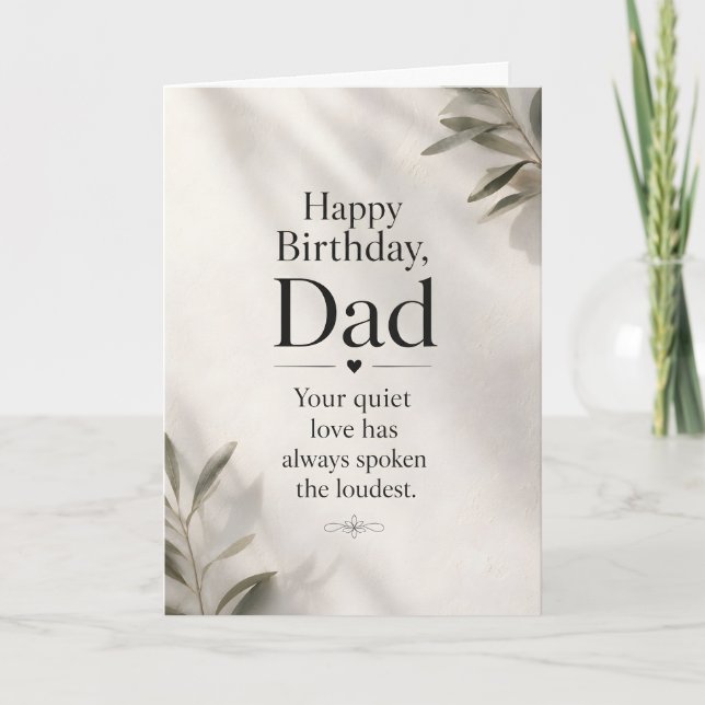 Minimalist Ivory Botanical Birthday Design  Card (Front)