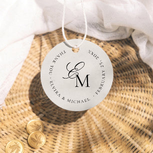 Minimalist Ivory Editorial Wedding Favour Tags