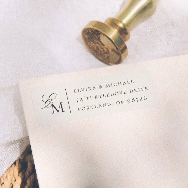 Minimalist Ivory Editorial Wedding Monogram (Creator Uploaded)